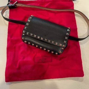 Valentino Vitello calfskin rock stud belt bag.